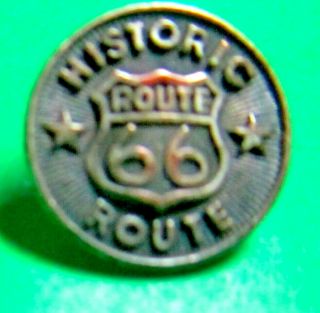 (1) 5/8 " Verbal Historic Route 66 Stars Silver Metal Shank Novelty Button (z107)