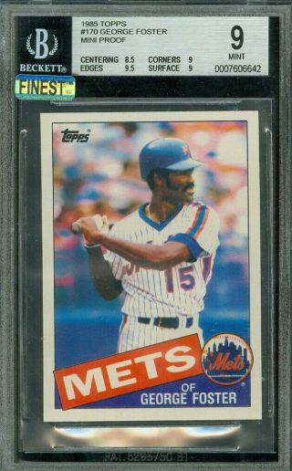 1985 Topps Mini 170 George Foster Bgs 9 Mac Finest Graded 100 Cards Made