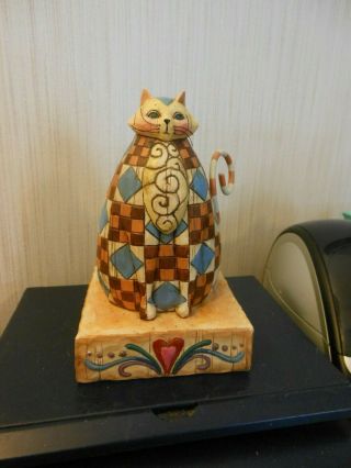 Jim Shore Heartwood Creek Abigail Patchwork Cat Figurine 2003 114419