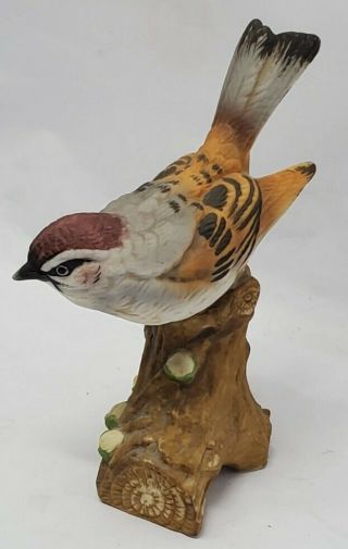 Vintage Lefton Porcelain Ceramic Perching Bird Figurine No.  06007 2