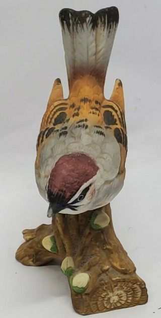 Vintage Lefton Porcelain Ceramic Perching Bird Figurine No.  06007 3