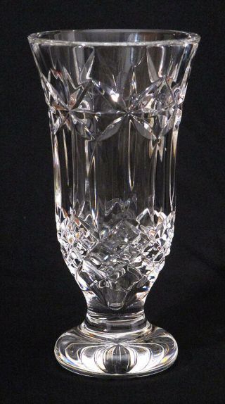Waterford Crystal Cut Glass Balmoral Pedestal Footed Vase 7 Inches Discontinued
