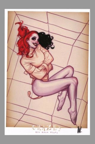 Adam Hughes Signed Harley Quinn 1 Dc Comic Art Print Of The 1:25 Variant Cover