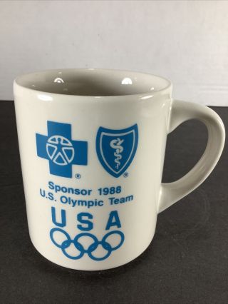 Vintage 1988 U.  S.  Olympic Team Coffee/tea Mug Blue Cross/blue Shield 12oz