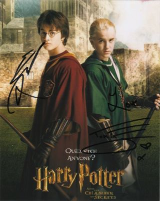 Daniel Radcliffe & Tom Felton Dual Signed 8 X 10 " Autographed Photo (rp 1)