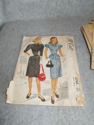 Vintage 1940s Mccall 6764 Women 