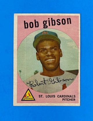 1959 Topps Baseball 514 Bob Gibson Rookie Strong Corners
