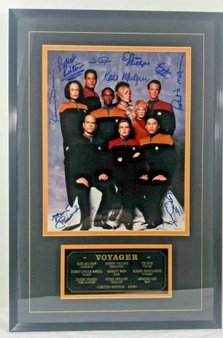 Star Trek Voyager Full Cast 9 Signed Autographed 16x24 Limited Edition 23/50