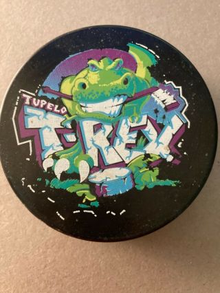 Wphl Tupelo T - Rex Rare Team Logo Official League Rev Hockey Puck Collect Pucks