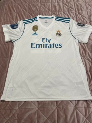 Real Madrid 17/18 Home Jersey Isco’s 22 Wc Ucl Patch Size Xl