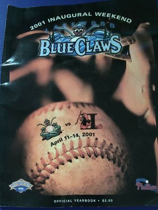 Lakewood,  Nj Blue Claws 2001 Inaugural Weekend Official Yearbook
