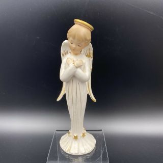 Napco Angel Figurine Fold Hands C5408 Japan National Potteries Ohio Halo Peace