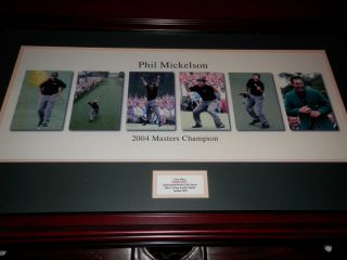 Phil Mickelson 2004 Augusta Masters Champion 37.  25 " X22 " 6 Photos Framed