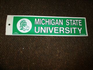 Dead Stock Vintage 70s Michigan State University Spartans Sparty Bumper Sticker