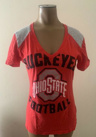 Women’s Nike Ohio State Buckeyes Football Short Sleeve V - Neck Tee Size (m) Red