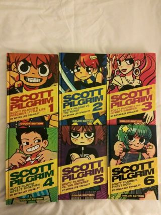 Scott Pilgrim Complete Series 1 - 6 Color Hardcover 1 2 3 4 5 6 Bryan Lee O 