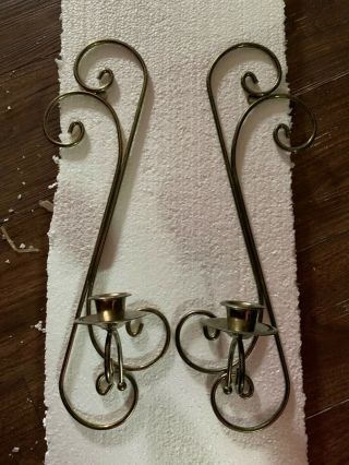 Home Interior Set Of 2 Brass Wire Sconce Candle Holder