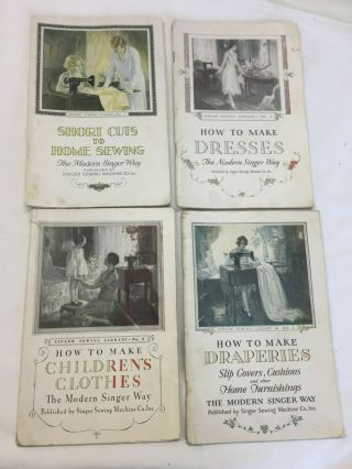 Vintage 1930’s Era Singer Service Library 1 - 4 " Short Cuts To Home Sewing "