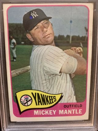MICKEY MANTLE 1965 Topps 350 HOF York Yankees PSA 3 VG authentic PSA3 grade 4