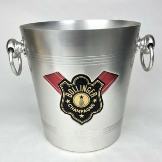 Rare Vintage French Bollinger Champagne Ice Bucket Aluminum Logo Advertising