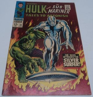 Tales To Astonish 93 (marvel Comics 1967) Hulk Vs Silver Surfer (vg/fn) Rare