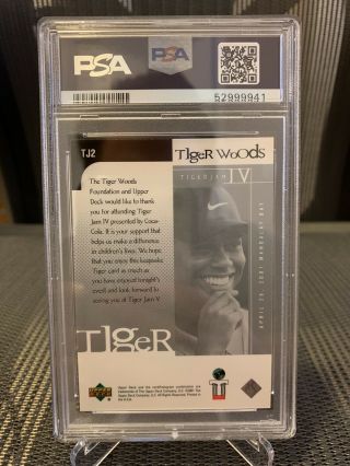 2001 Upper Deck Tiger Woods Tiger Jam Promo TJ2 ROOKIE RC PSA 9 Pop 40 2