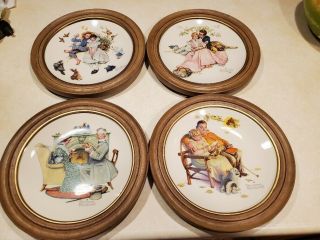 Norman Rockwell Four Seasons Set 4 Gorham Limited Collector Plates Series 1973