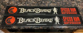 2 Blackbeard 86 Proof Spiced Rum Rubber Bar Mat Pirate Pub Railspill