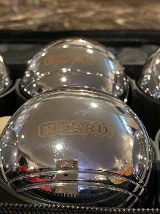 Ricard French 6 Ball 73mm Metal Boules Petanque Set Lawn Bowling Impossible Find