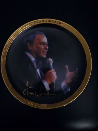 Franklin Musical Plate.  Frank Sinatra.  Old Blue Eyes.  Numbered.  Music Box
