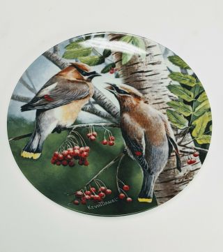 1987 Edwin M Knowles The Cedar Waxwing Birds Plate Kevin Daniel Artist