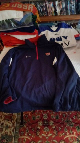Usa National Team Jacket Reversable Blue Or Red Xl - Xxl Nike Very Heavy Warm