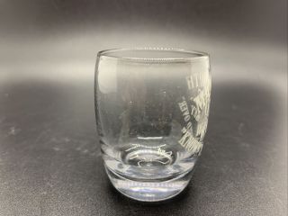 Pre Prohibition Etched Shot Glass Mammoth Cave Whiskey Kentucky 3