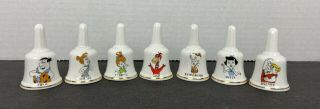 Rare Vintage: Set Of 7 Flintstone Birchcroft China Great Britain Bells