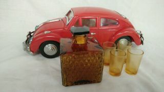 Vintage Vw Volkswagen Bar Set Decanter And 4 Shot Glasses Mid Century