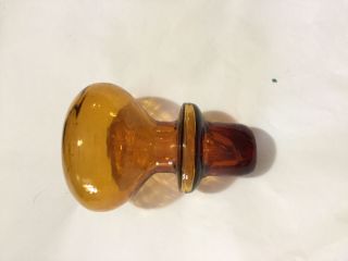 VINTAGE Amber Bottle Stopper for Liquor Decanter - 2.  75 