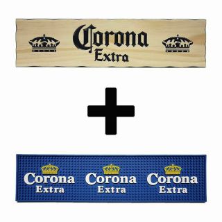 Corona Extra Combo Pack - Timber Sign,  Rubber Bar Mat Runner