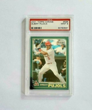 2001 Topps Chrome Late Addition Albert Pujols Rookie Rc 596 Psa 9 Card