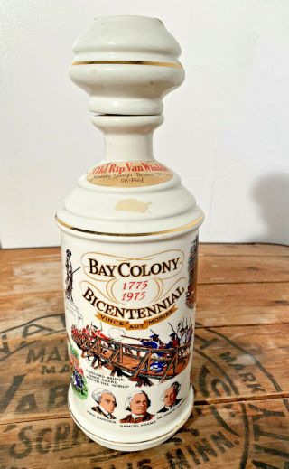 Bicentennial Bay Colony Old Rip Van Winkle 1975 Porcelain Whiskey Decanter