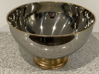 Rare 1970’s Antique French Champagne Laurent Perrier Stainless Steel Ice Bowl