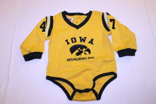 Infant/baby Iowa Hawkeyes 12 Months L/s Jersey Creeper One - Piece (yellow) Mighty