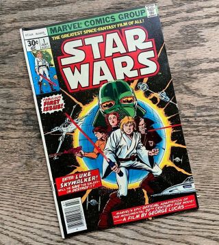 Star Wars 1 Marvel Comic Book 1977 1st Printing Lucas Film Vg Smtear Back Cover