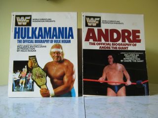 Wwe Wwf Official Biography Of Andre The Giant And Hulk Hogan Magazines Vintage