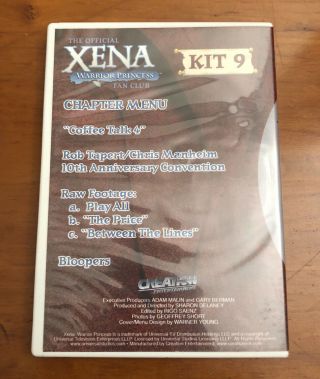 Xena Warrior Princess Official Fan Club Kit 9 DVD Lucy Lawless 10 Anniversary 2
