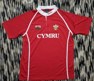 Vintage Manav Wales Cymru Rugby Union Jersey Mens Large