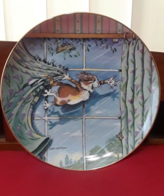 Danbury Comical Cats Curtain Call Collector`s Plate By Gary Patterson