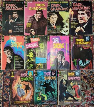Issues 1 - 10,  13 Dark Shadows Comics Gold Key Posters Rare G/vg Boarded Sleeved