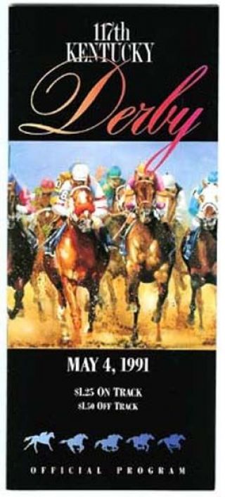 1991 Kentucky Derby Horse Racing Program - Strike The Gold -
