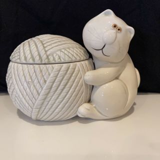 Vintage Fitz And Floyd " Cat Snip " Cat & Ball Of Yarn