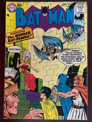 Batman 116 (4.  0) Vg; The Winged Bat - People 1958 Dc Silver Age